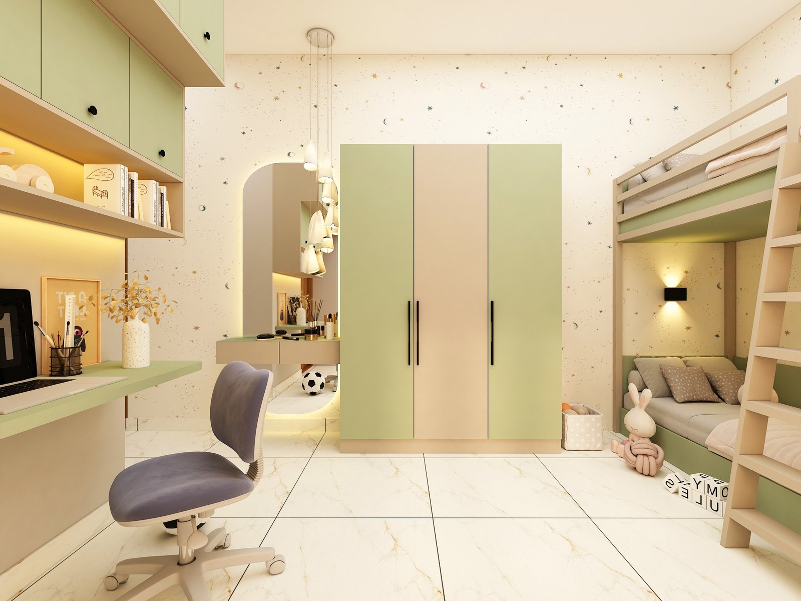 Kids bedroom interior by evolve interiocrat