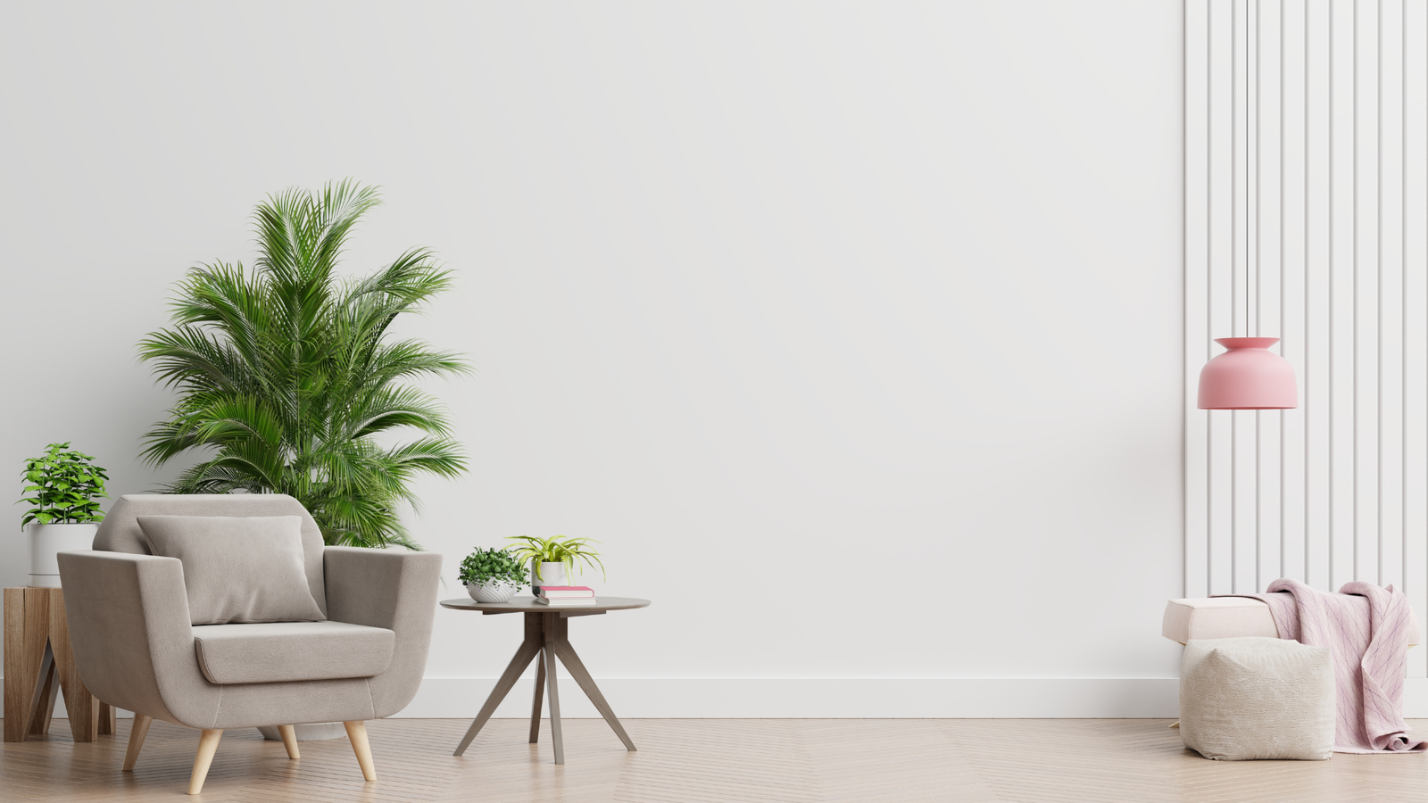 Minimal light chair corner interior