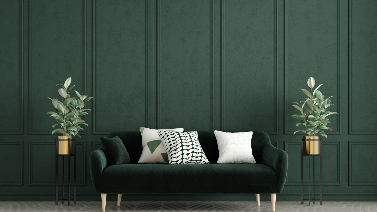 Green sofa interior